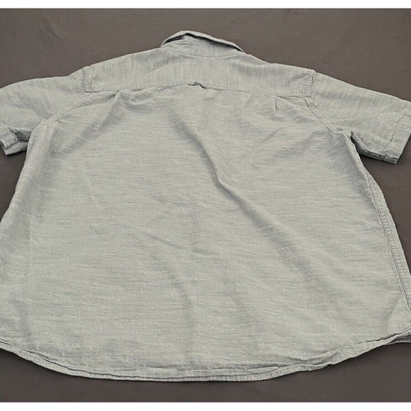 Mens Hurley Casual Button-Up Shirt Size X-Large Short Sleeve Green Chest Pocket - Picture 10 of 12